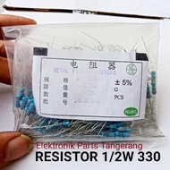 (10 Buah) RESISTOR 1/2 WATT 330 OHM 5% RESISTOR 1/2WATT 330 OHM