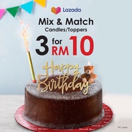 Secret Recipe - RM10 for 3 Cake Toppers/Candles [Selected Outlets Only] [F&B eCoupon] [In App Purcha