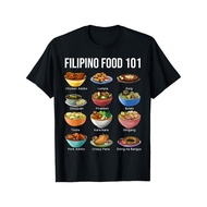UnisexMen's & Women's Filipino Food 101 T-Shirt - Adobo, Sinigang, Lechon Design | 100% Cotton Casua