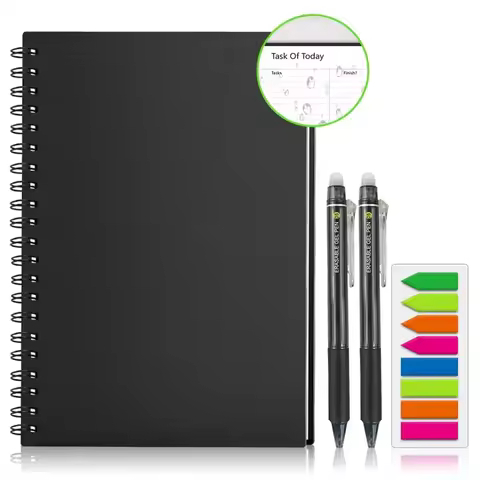 HOMESTEC A4 Reusable Erasable Notebook With Pen&Cloth Microwave Heating Waterproof Notepad Office Sc