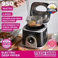 Tough Mama NTM-FRY1 Electric Deep Fryer 1L Bowl Adjustable Temp Removable Basket with Thermostat