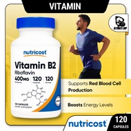 Nutricost, Vitamin B2 400mg, Boost Energy & Red Blood Cell Production, 30-120 Capsules