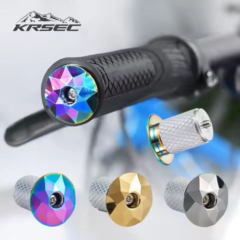 KRSEC MTB Road Bike Handlebar End Plugs Aluminum Alloy Polyg Handle Bar End Cap Bike Grip Multi-colo