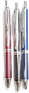 (3) Pentel Energel Alloy Retractable Liquid Gel Pen, (0.7mm) Medium Line, Navy Blue Barrel, Red Barrel, Black Barrel 1-Pk Black Ink