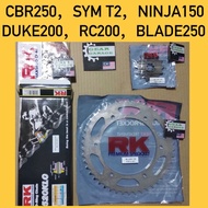 SPROCKET SET (RK) /// FOR NAZA BLADE250 HONDA CBR250 KTM DUKE200 RC200 KAWASAKI NINJA250 SYM T2 250 