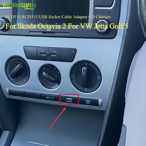 RCD510 RCD315 USB Socket Cable Adapter CD Changer For Skoda Octavia 2 For VW Jetta Golf 5 Radio inte