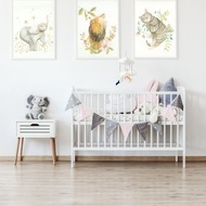 動物系列 家居裝飾畫 新生兒禮物 嬰兒房裝飾 無酸藝術水彩紙