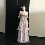 原地封神 Aje高品肌理重工蕾丝蛋糕裙吊带度假连衣裙长/短款夏女6.4 Instantly become a god Aje high-quality textured heavy-duty lace