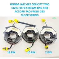 HONDA CLOCK SPRING JAZZ GE6 GE8 CITY TMO CIVIC FD FB STREAM RN6 RN8 ACCORD TAO FREED GB3 STEERING SP
