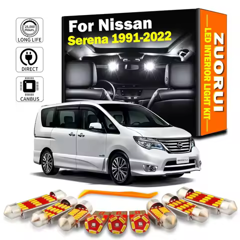 Accessories Car Bulbs LED Interior Light Kit For Nissan Serena C23 C24 C25 C26 C27 1991-2017 2018 20