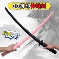 Retractable Sword Samurai Blade 3d Printing Children Genuine Carrot Knife Toy Genuine Influencer Lum