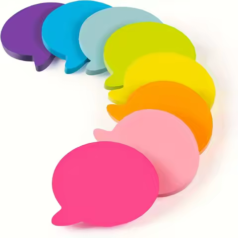 8 Bright Color Self-Adhesive Teardrop Sticky Notes, Bubble Sticky Note Pad for Home, School, Office,