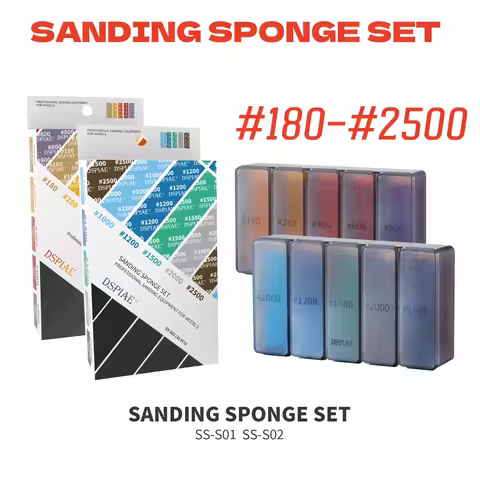 DSPIAE #180~#2500 Sanding Sponge Set Professional Sanding Equipment For Modeler Gundam Hobby DIY San