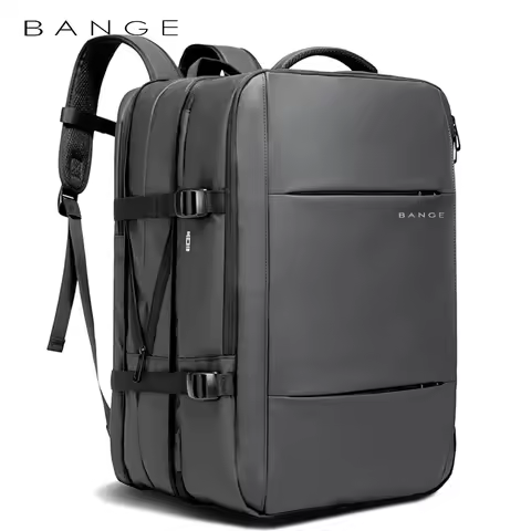 BANGE Aesthetic Men Business Backpack School Expandable USB Bag, Large Capacity 17.3 Laptop Waterpro