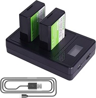 2 x 7.2 V 2300 mAh Li-ion LP-E10 Battery with LED Dual Battery Charger Compatible with Canon EOS 110