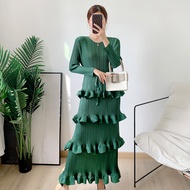Pleated Dress Autumn New Niche Design Fat Fashion Temperament Youthful-Looking Cake Dress Ys381204