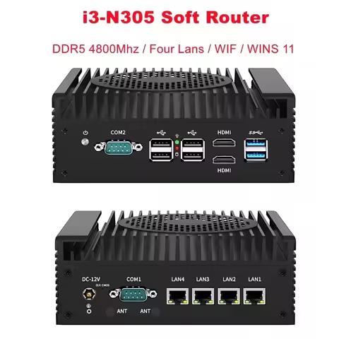 Fanless MINI PC i3-N305 with 2* I226 2*LAN / 4*LAN PFsense Firewall Soft Router Win11 DDR5 NVME SSD 