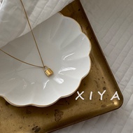 XIYA Retro Simple Small Lock Titanium Steel Necklace Geometric Lock Pendant Necklace