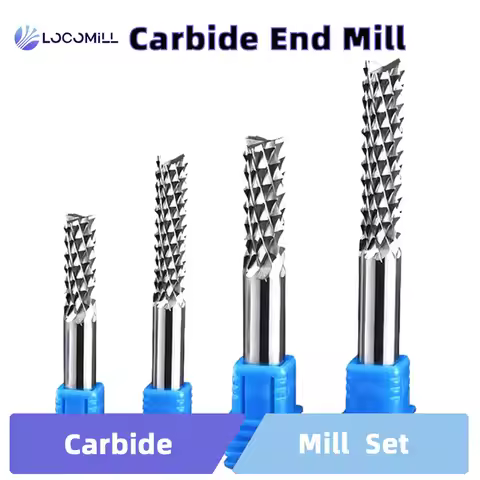 LOCO Solid Carbide Corn End Mill Milling Cutter Bits D0.8 1.0 1.6 1.8 2.4 3.1 PCB End Mill CNC Cutti