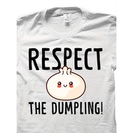 Men's "Respect the Dumpling" Graphic T-Shirt - Cute Dumplings Design, Cotton, Short Sleeve, Casual R
