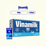 Thùng 48 Hộp Sữa Tươi Tiệt Trùng Vinamilk 100% Ít Đường  (110ml / Hộp)