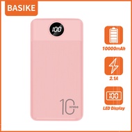 Power bank powerbank fast charging BASIKE asli Kapasitas nyata 10000mAh Tampilan baterai LED Masukan ganda keluaran USB ganda