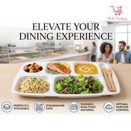 Cafeteria Plate 5 Compartment Food Tray (Canteen Serving Tray Plate for Kids and Adult)