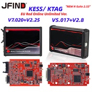 Online EU Red KESS V2 2.80 V5.017 KTAG V7.020 2.25 4 LED OBD OBD2 Car ECU Chip Tuning K TAG k-tag Pr