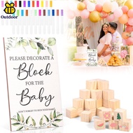 Enduring Baby Shower Game Sign Set Creative Infant Wooden Shower Games Kit DIY Baby Bath Sign Kit SH