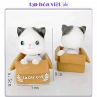 (2 CHILDREN) CAT BASKET for birthday cake decoration, plastic cat for cake decoration, funny cat