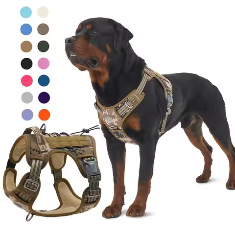 Tactical Dog Harness, No Pull Dog Harness, Adjustable Breathable Dog Vest Harness for Medium Large D