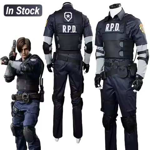 Leon Scott Cosplay Fantasia Biohazard Game Hazard Bio Re Costume Disguise Adult Men Roleplay Hallowe