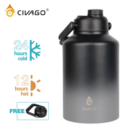 CIVAGO(128oz)ปากกว้างพร้อมฝาปิดกีฬาแก้วฉนวนสุญญากาศขวดน้ําดื่มร้อนและเย็น