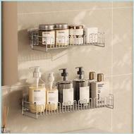 HS 304 Stainless Steel Bathroom Shelf Wall Mounted No Drill Cosmetic Organizer Rack HS