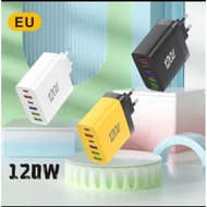 120w 6 Output 4 Port Usb A + 2 PD Port Charger Adapter 120w Charger 65w Charger
