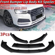For Audi Q3 2012-2022 2019 Car Accessories Front Bumper Lip Body Kit Chin Guard Diffuser Cover Defle