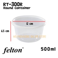 (500ml)Microwavable Round Container RT300R ( C16 ) (50set±) Disposable Plastic Food Container / Felt