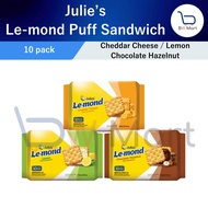 Julie's Le-mond Puff Sandwich Crackers Biscuit with Filling Assorted | Lemon | Cheddar Cheese | Choc
