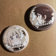 2Pcs/Set Anime Bungou Stray Dogs Cosplay Badge Funny Ryunosuke Akutagawa Nakajima Atsushi 58mm Pin T