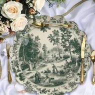 Vintage Green French Pastoral Round Placemats, Elegant And Romantic With A Manor Vibe, Are Available