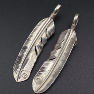 Survival CH 925 Silver Takahashi Gold Turquoise Feather Pendant Unisex