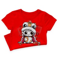 BB-8 Star Wars 新年衣服马年T恤 2026 Robot Chinese New Year Lion Dance CNY Baju Tshirt Boy Viral Cotton Girl