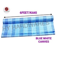6Feet x 1Feet or 1Meter Tarpaulin Sheet Canvas (Blue / White) / Kanvas Biru & Putih / Kain Kalis Air
