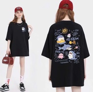 Áo Thun Áo Phông In Hình Cá Shark Sun Tay Lỗ Rộng Nam Nữ