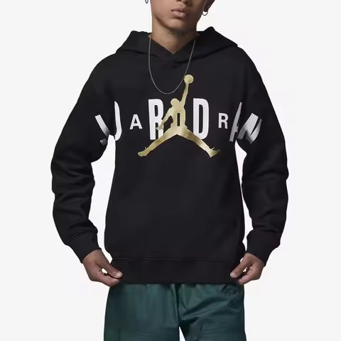 Nike Official Jordan Kids' Classic Letter Print Hoodie HF6229-010