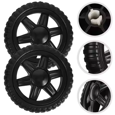 4Pcs Shopping Cart Wheels Replacement Heavy Duty Plastic PU for Rolling Cart Grocery Trolley Climbin