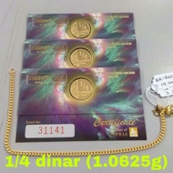 1/4 Dinar (1.06g) emas 999.9