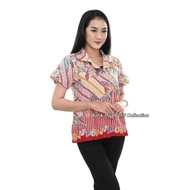 Atasan Batik Wanita Blouse Batik Lengan Pendek ~berkualitas