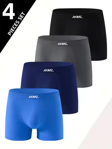 4 Pieces Men's Boxer Briefs Soft Comfortable Healthy Men's Underwear Men's Trendy Casual Sports Men'