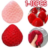 Cute Strawberry Squeeze Toy Silicone Squeeze Toy TPR Fidget Sensory Toy Stress Relief Vent Joking St